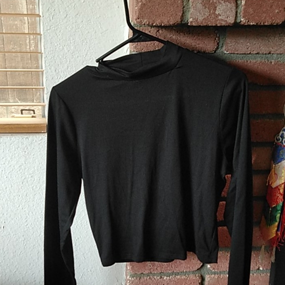 The Moment Classic Black Long sleeve Crop Top